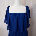 Rsvp NWT!  SUGARLIPS Royal Blue Chiffon Shoulder Ruffle A-line Maxi Formal Dress Photo 2