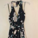 June and Hudson Black Floral V-neck Halter Maxi Dress Photo 3