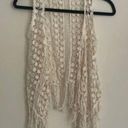 it's our time Cream Boho Festival Prairie Western Crochet Fringe Bottom Vest Photo 0