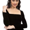 n:philanthropy NWT  Square Neck Long Sleeve Velvet Top Black sZ L Photo 7