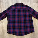 L.L.Bean  Women’s Sherpa Lined Scottish Plaid Flannel Shirt Shacket M Relaxed Fit Photo 6