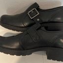 EastLand  Women Shoes Open Road Blk Leather Loafers Sz 7.5M Buckle Chunky Slip-On Photo 2