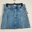 AGOLDE  Blue Reworked 90's A-Line Pleated Paperbag Distressed Denim Skirt Size 26 Photo 1