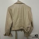 Avec Les Filles Edgy Elegance Beige Vegan Leather Oversized Moto Jacket Photo 4