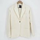 ZARA  Peak Collar One Button Oversized Blazer Lyocell in Cream Women's S Photo 0