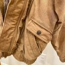 Vintage Leather Aviator Bomber Flight Jacket Coat in Honey Brown Size L Photo 7