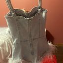 Edikted Fluffy Denim Romper Photo 4