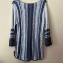 Christopher & Banks Women’s  tunic knit top long sleeve sweater blue striped LP Photo 5