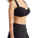 Bleu Rod Beattie  Kore Shirred Underwire Bikini Swim Top Black Size 36DD NWT Photo 4