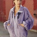 Free People Movement  Wild and Free Purple Fleece Zip Jacket Oversized Size Small Photo 0