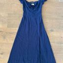 Wilfred  aritzia pandora blue milkmaid bodice slit midi dress Photo 1