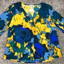 Allison Joy  Women’s Blue Green Yellow Abstract Blouse Size Small NWT Photo 1