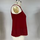 Hint of Mint Burgundy Lace Trim Tank L Photo 4