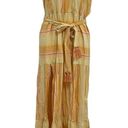 l*space L  XL Clara Maxi Dress Yellow Gold Stripe Sleeveless Tie Waist Boho NWT Photo 1