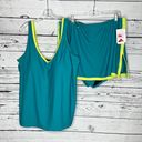 Blair  NWT Sz 26W Blue & Green Stripe 2 Pc. Bathing Suit Tankini Top & Swim Skirt Photo 0