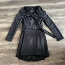 BCBGMAXAZRIA  Sophia Funnel-Neck Pleated Jacket Black Size XS Trench Coat Photo 9