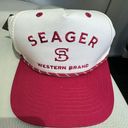 Seager Snapback Trucker Hat Maroon And Cream Red Photo 0
