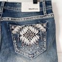 GRACE IN LA  Womens Bootcut Jeans 28 Light Wash Aztec Southwestern Embroidery Y2K Photo 3