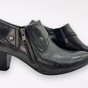 Born Leather Heeled Ankle Boots Black Side Zipper Size 9/40.5 Photo 0