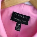 Foxcroft  Wrinkle Fitted Button Down Solid Bright Pink 3/4 Sleeve Work PETITE 6P Photo 3