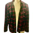 Christopher & Banks Vintage 90’s  Black Red Plaid Glitter Blazer Jacket Size M Photo 3