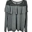 Lane Bryant  Livi Active Mesh Ruffle Sweatshirt Gray Size 26/28 Photo 2