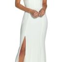 Dress the Population NEW  white dress iris front slit long gown sleeveless v-neck Photo 0