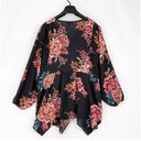 Style & Co  Womens Black Floral Long Sleeve Crochet Paisley Blouse Top Plus Size Photo 1