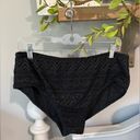 Catalina Swimsuit Bikini Bottoms New Black Size 16W Womens 1X  Solid Crochet Lace Photo 1