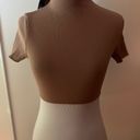 Naked Wardrobe NWT dark beige body con Cropped Top Sz XS Photo 3