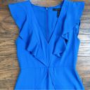 BCBGMAXAZRIA  • Eleeza Ruffled Mini Dress criss cross flutter Larkspur Blue Tyrah Photo 3