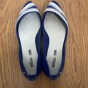 Melissa  x Karl lagerfeld blue zipper rubber pointed toe flats size US 6 Photo 2