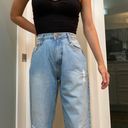 Pretty Little Thing  Distressed High Rise Straight Leg Jeans Photo 1