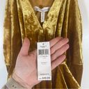 BCBGeneration NWT  Gold Crushed Velvet Racerback Surplice Draped Midi Dress Sz S Photo 4