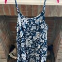 Loft NWT  Y2K Speghetti Strap Shift Floral Blue Dress Early 90’s Style vibe Large Photo 4