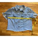 Vintage 90s Expressions Button down Short Sleeve Jean Denim Shirt Jacket Size XL Blue Photo 3