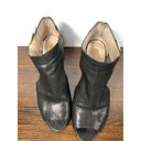 Louise et Cie  Women's Black Gold Wedge Side Buckle Peep Toe Leather 10M Photo 6