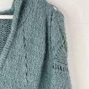 American Eagle  Sz L Sweater Hooded Jegging Fit Teal Wool Blend Pullover Women’s Photo 2