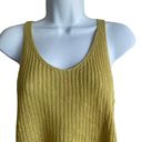 Club Monaco  Top Women Medium Yellow Double V-Neck Sleeveless Open Knit Cropped Photo 9