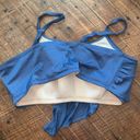 Cacique  swim smoky blue ruffled layered size 26 bikini top Photo 1