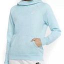 Nike  funnel neck baby blue fleece cozy hooded sweatshirt medium Photo 0