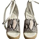 Anthropologie  Matisse Roma White Leather Snakeskin Embossed Wedge Sandals Size 9 Photo 3