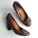 Frye ‎ Brown Leather HANNAH PUMP Wedge Buckle Photo 2