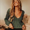 PacSun the cutest smocked peasant top floral in dark green size s Photo 0