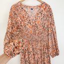 Old Navy Waist-Defined Puff-Sleeve Floral Smocked Midi Dress Photo 8