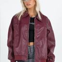 Princess Polly burgundy leather jacket Photo 1
