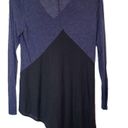 W By Worth  Womens Size Small Black & Blue Asymmetrical Long Sleeve Tunic Photo 1