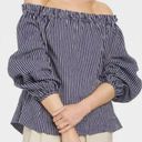 A New Day  Womens Long Sleeve Off the Shoulder Top Navy Stripe Size XXL Photo 7