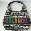 Robin Ruth  ORLANDO Hobo Large Shoulder Bag Black Canvas Texture Lettering Tag Photo 93