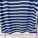 PaperMoon  Women's Striped 3/4 Sleeve Crew Neck T-Shirt Blue White Size Large Photo 10